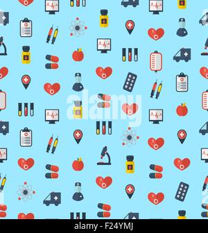 Modèle logique médicale, plat Simple icônes colorées Illustration de Vecteur