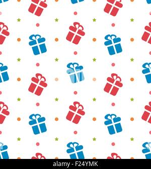 Cadeaux de Noël rétro. Modèle sans couture Illustration de Vecteur