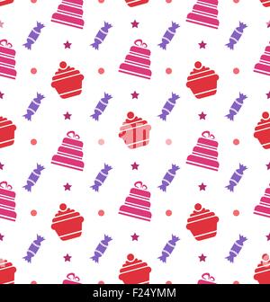 Cupcake transparente motif. Arrière-plan dessiné à la main. Illustration de Vecteur