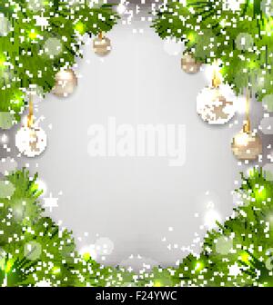 Arrière-plan hiver noël avec billes de verre Illustration de Vecteur