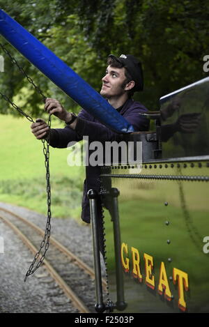 La vallée de fer de Rheidol (Gallois : Rheilffordd Rheidol mcg) est un 1 ft 11 3 1/4 po (603 mm) à voie étroite de chemin de fer à vapeur du patrimoine Banque D'Images