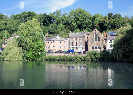 Cromford Mill Pond, Derbyshire, Royaume-Uni. Banque D'Images