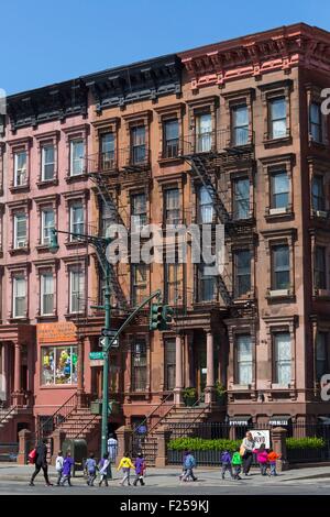 United States, New York, Manhattan, Harlem, Malcolm X Boulevard, Lenox Avenue Banque D'Images