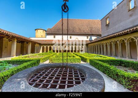 La France, de la Loire, Charlieu, Saint Fortunatus' Abbaye, cloître, Brionnais Banque D'Images