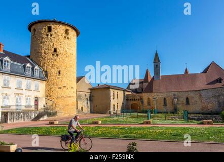 La France, de la Loire, Charlieu, Saint Fortunatus' Abbaye, Philippe Auguste, la tour du moulin Banque D'Images