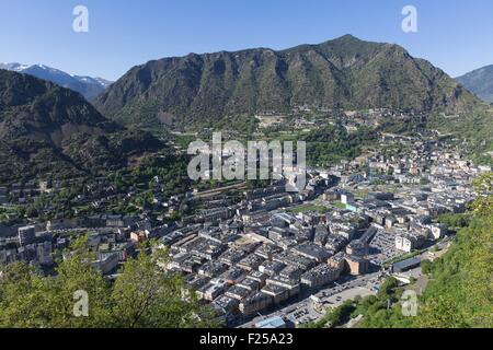 Andorre, Andorre-la-Vieille, capitale de l'état d'Andorre, Escaldes-Engordany Banque D'Images