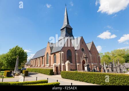 France, Nord, Terdeghem, église Saint Martin Banque D'Images