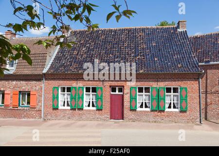 France, Nord, Terdeghem, maison typique de la Flandre Banque D'Images