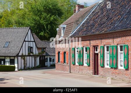 France, Nord, Terdeghem, maison typique de la Flandre Banque D'Images