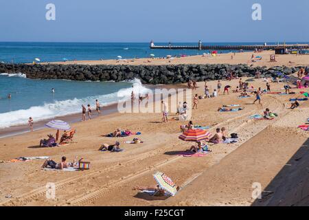 France, Landes, Golfe de Gascogne, Capbreton, la plage Banque D'Images