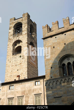 Campanone, Torre civica - Bergamo Alta - Italie Banque D'Images