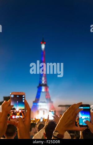 France, Paris d'artifice du 14 juillet 2015 Banque D'Images