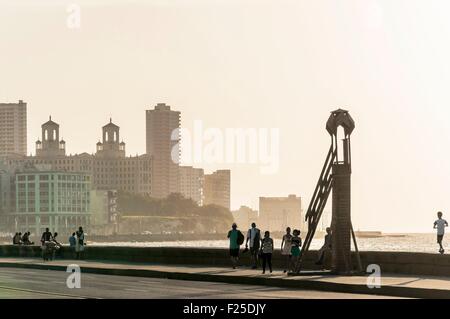 Cuba, La Havane, Malecon, Vedado district, œuvre exposée à la Biennale Banque D'Images