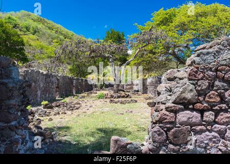 La France, la Guadeloupe (French West Indies), archipel des Saintes, Terre de Bas, Grande Baie, vestiges de l'ancienne usine de poterie, poteries, construit en 1760 Banque D'Images