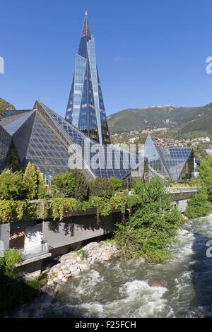 Andorre, Andorre-la-Vieille, capitale de l'état, Escaldes Engordany Andorre, Caldea et station de bien-être par l'architecte Jean-Michel Ruols Banque D'Images