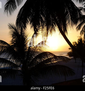 Dover Beach Barbados Coucher du Soleil Banque D'Images