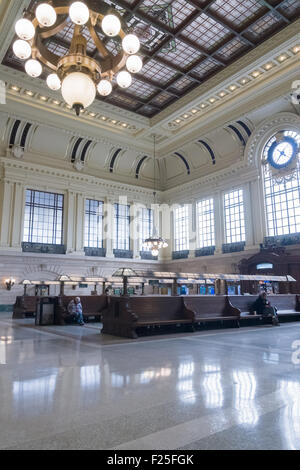 Intérieur de l'Erie Lackawanna terminal ferroviaire et maritime de Hoboken, New Jersey Banque D'Images