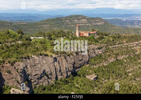 Espagne, Catalogne, province de Barcelone, Montserrat, à Monistrol de Montserrat Serra, monastère de Sant Benet Banque D'Images