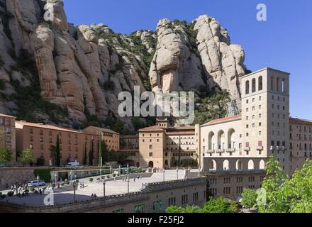 Espagne, Catalogne, province de Barcelone, Monistrol de Montserrat, Abbaye de Santa Maria de Montserrat Banque D'Images