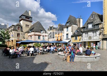 La France, Finistère, Quimper, Terre au Duc square, maisons médiévales Banque D'Images