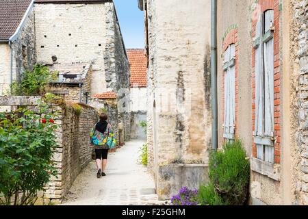 La France, l'Aube (10), Mussy-sur-seine, rue Mauconseil Banque D'Images