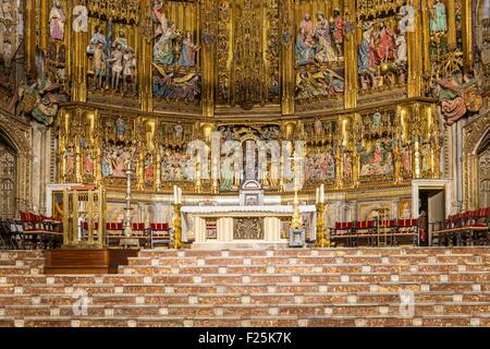 L'Espagne, Castilla La Mancha, Tolède, ville historique classée au Patrimoine Mondial de l'UNESCO, la cathédrale : la chapelle principale Banque D'Images