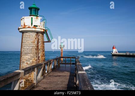 France, Landes, Golfe de Gascogne, Capbreton, Hossegor pier, la jetée du port de Capbreton Banque D'Images