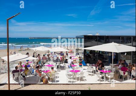 Portugal, région Nord, Matosinhos, la plage urbaine Banque D'Images