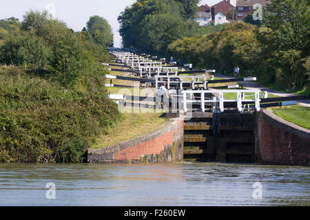 Devizes, une ville au coeur de Wiltshire, Angleterre Royaume-uni Devizes Caen Hill Locks Kennet and Avon Canal Banque D'Images