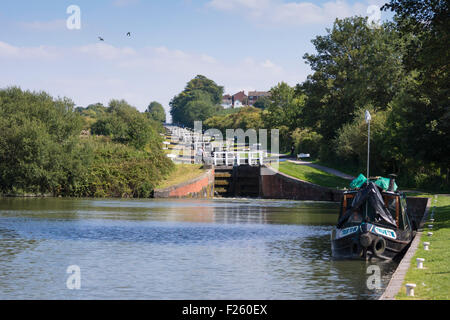 Devizes, une ville au coeur de Wiltshire, Angleterre Royaume-uni Devizes Caen Hill Locks Kennet and Avon Canal Banque D'Images