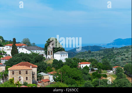 Le village de Promiri sur péninsule de Pelion, Thessalie, Grèce Banque D'Images