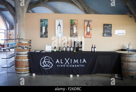 Une vue sur la Valle de Guadalupe de Mexico sur la Ruta del Vino. Alximia Winery. Banque D'Images