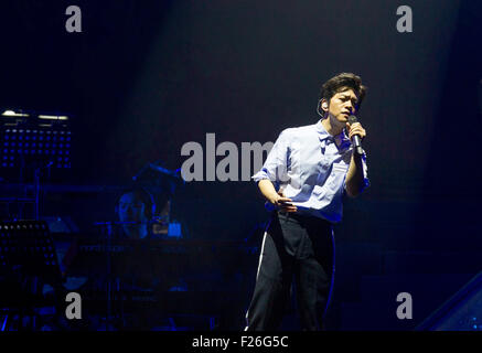Beijing, Chine. 13 Sep, 2015. Chanteur chinois Li Jian chante à son concert solo à Beijing, capitale de la Chine, fo le 12 septembre, 2015. © Xinhua/Alamy Live News Banque D'Images
