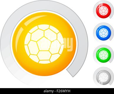 Boutons cercle avec ballon de soccer. Vector illustration. Illustration de Vecteur