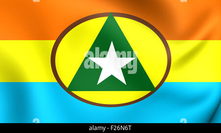 3D'un drapeau de la province de Cabinda, en Angola. Close Up. Banque D'Images