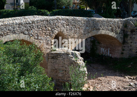 19e siècle pont de Roman-comme conception aka Pont Roma à Pollenca, Espagne. Banque D'Images