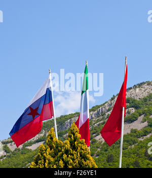 République de Slovénie et de drapeaux italiens - Premier Mai Banque D'Images