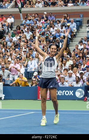 Flavvia Pennetta (ITA) vainqueur lors de la finale des femmes à l'US Open de Tennis 2015 Banque D'Images