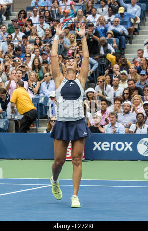 Flavvia Pennetta (ITA) vainqueur lors de la finale des femmes à l'US Open de Tennis 2015 Banque D'Images