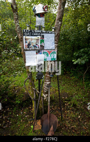 Swansea, Royaume-Uni. 12 Sep, 2015. RIP est le message pour les 4 mineurs qui ont trouvé la mort dans un tragique accident minier. C'était la pire catastrophe minière dans le bassin sud du Pays de Galles depuis l'explosion Cambian dans les années 60. Credit : Roger tiley/Alamy Live News Banque D'Images