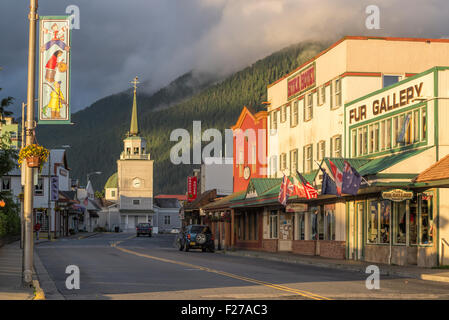 Le centre-ville de Sitka, en Alaska. Banque D'Images