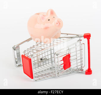 Tirelire sur panier, side view Banque D'Images