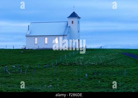 Église de l'île de Flatey Flatey, Breidafjordur, Islande, Europe,. Banque D'Images