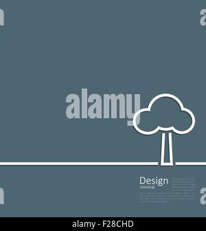 Seul arbre symbole, logo de l'entreprise modèle de mise en page de style Illustration de Vecteur