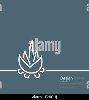 Illustration de l'emblème de feu, symbole de camping, simple télévision sty Illustration de Vecteur