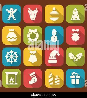 Noël et Nouvel An objets traditionnels Illustration de Vecteur