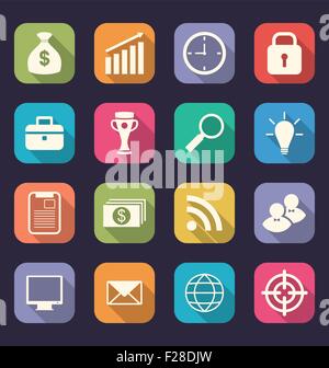 Définir les icônes de télévision, bureau d'affaires et d'articles de marketing, style wifi Illustration de Vecteur