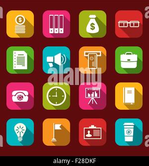 Simple et tendance groupe télévision icônes de solutions financières et d'ite Illustration de Vecteur