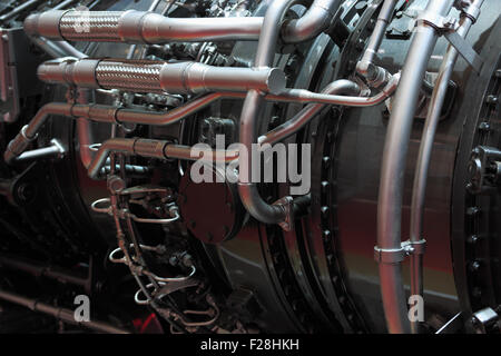 Affichage détaillé de la turbine à gaz. Banque D'Images