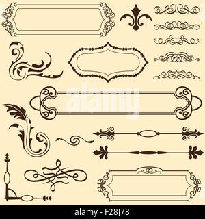 Nice design calligraphie set est isolé Illustration de Vecteur